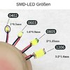 LED SMD 0402 1,0x0,5mm CU Draht verlötet Farben/Spannung wählb.+